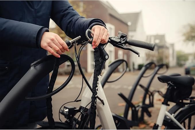 AXA ULC 130 Plug-in Chain Bike Lock, 130 cm (4.3 ft) Long, 5.5 mm Hardened Steel Links, Heavy Duty Anti-Theft E-Bike Security Chain, Compatible with AXA Ring & Frame Locks for Bicycles and Scooters