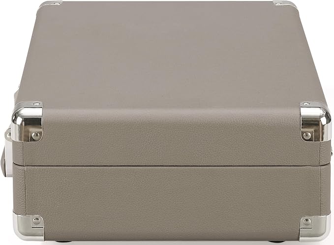 Crosley CR8005F-TE Cruiser Plus Vintage 3-Speed Bluetooth in/Out Suitcase Vinyl Record Player Turntable, Taupe