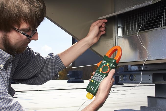 Extech MA445 400A True RMS AC/DC Clamp Meter with NCV Detector, 1.2" Jaw Opening, Backlit Dual Display, 40,000 Count Multimeter, Inrush Current, Frequency, Duty Cycle, Diode & Continuity Tester