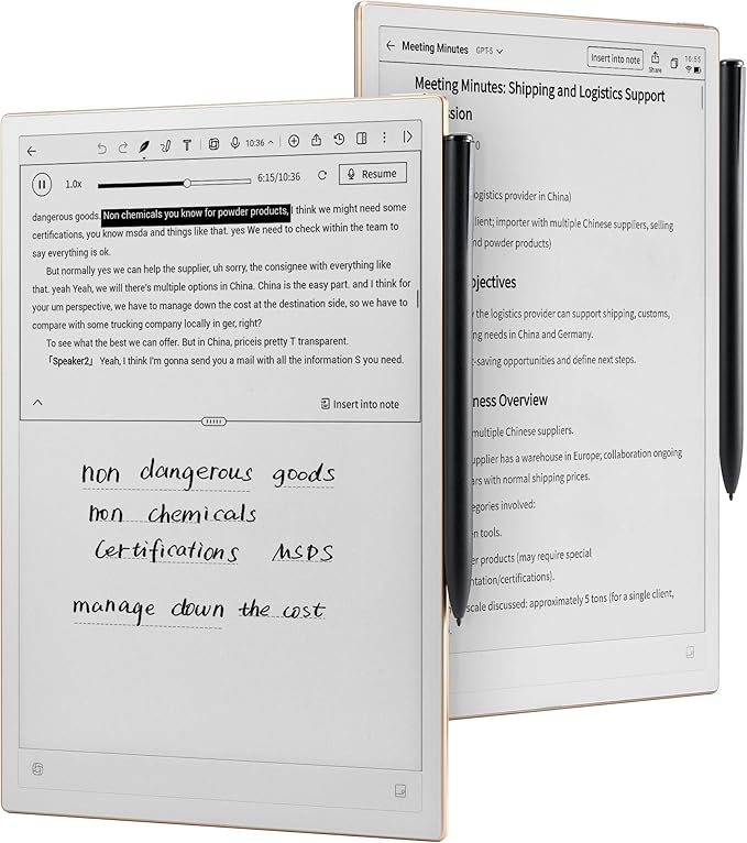 iflytek AINOTE 2, 10.65" E-Ink Tablet, AI Note Taking Tablet for Meeting, Ultra-Thin 4.2mm Digital Notebook with Voice-to-Text, 16-Language Transcription, Handwritten-to-Text, Ideal for Work&Study