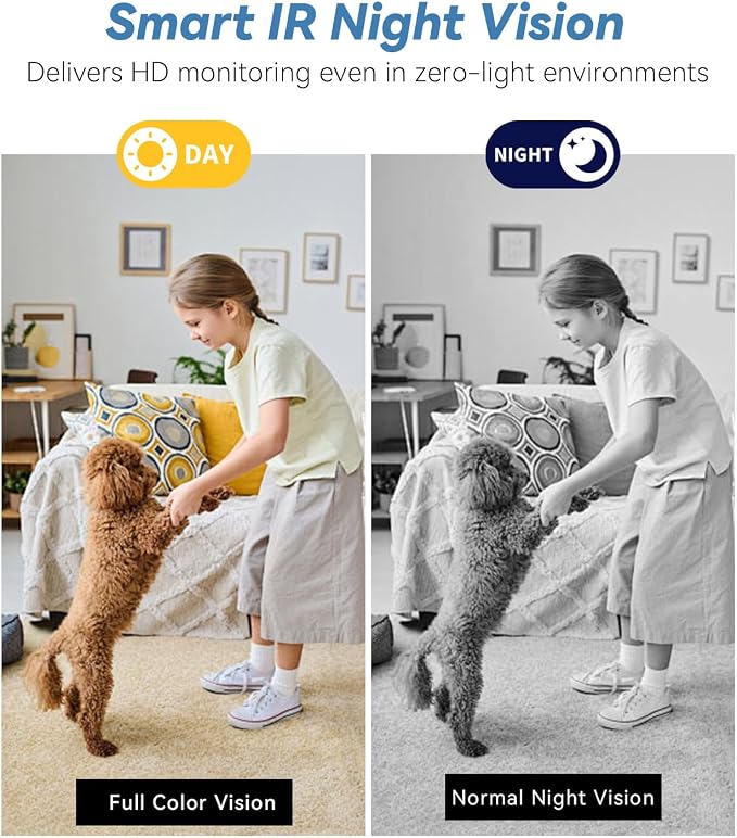1080P HD Wireless WiFi Indoor Camera Smoke Detector for Home Security with App Control & Motion Detection,Outdoor Camera with Night Vision & Loop Recording for Office,Garage,Shop,Easy to Use