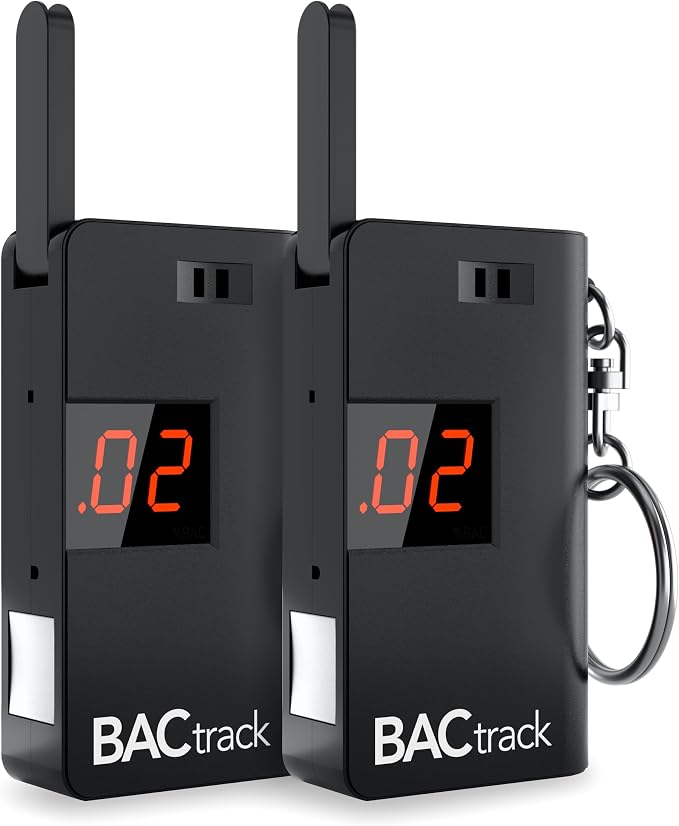 BACtrack Keychain Breathalyzer - Black (2 Pack) | Ultra-Portable Pocket Keyring Alcohol Tester for Personal Use