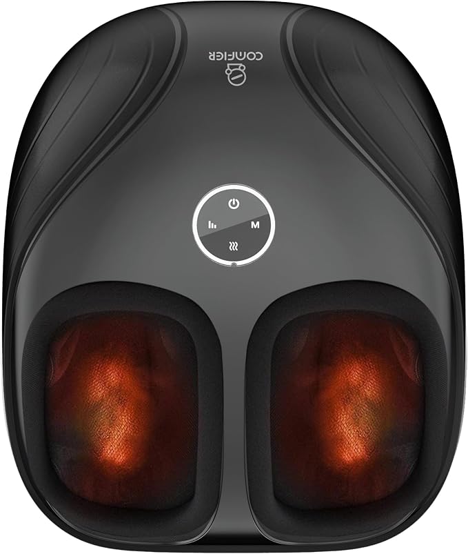 COMFIER Shiatsu Feet Massager Machine,Birthday Gifts for Men&Women,Foot Massager with Heat,Kneading Rolling Compression for Plantar Fasciitis,Neuropathy Fits up to Men Size 12, for Home Office Use