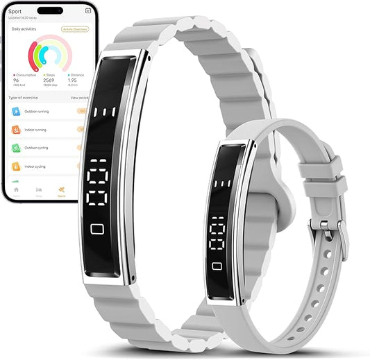 Smart Bracelet for Women Men, Health Activity Fitness Trackers, 24/7 Heart Rate & Sleep Tracker, HRV & Stress Monitor, Smart Wristband with 2 Bands for Calorie/Step Counter, Free APP for iOS & Android