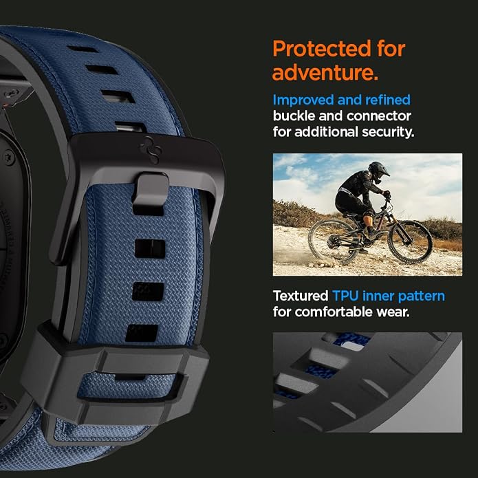 Spigen DuraPro Armor Durable Metal Connector Strap Designed for Apple Watch Band Compatible with Ultra 2/1 49mm, Series 10 46mm, 9/8/7 45mm, SE2/SE/6/5/4 44mm, 3/2/1 42mm