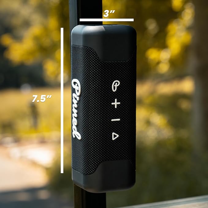 Pinned The Sound Stick Speaker - 100% Waterproof Shower Speakers - Magnetic, Wireless Speakers with Bluetooth for Outdoors - Golf Gifts for Men - 15+ Hour Battery Life, Dual Speaker Pairing - Black