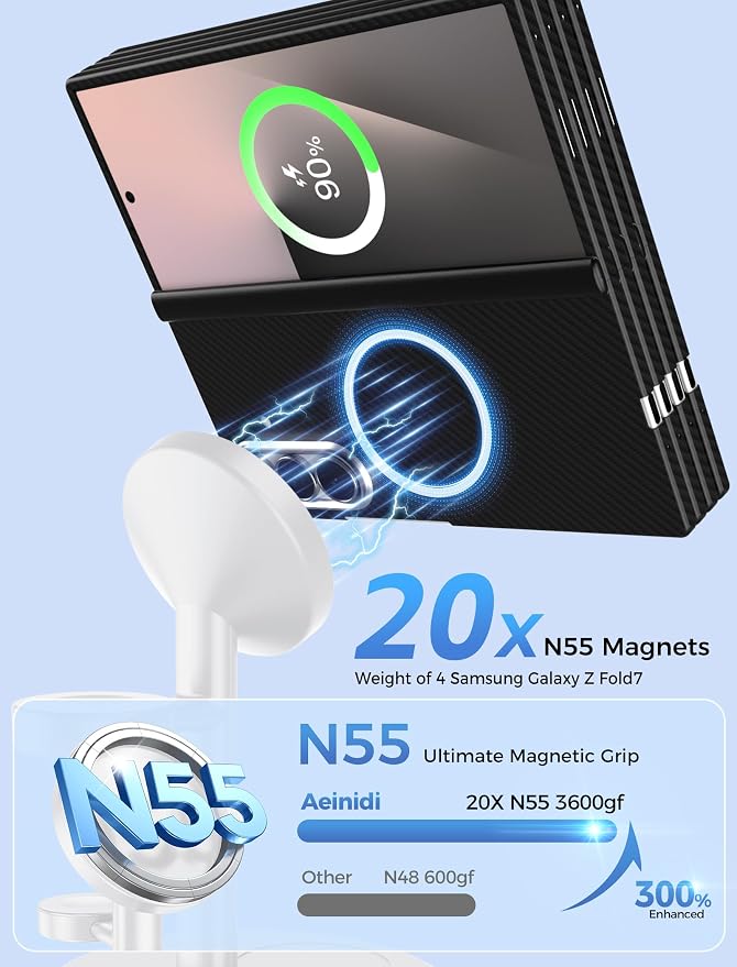 Magnetic Wireless Charger for Samsung, 3 in 1 Fast Charging Station Phone Charger Stand Compatible with Samsung Galaxy S26 S25 S24 S23 Ultra Z Fold/Flip 7, Galaxy Watch Ultra 8 7 6, Buds 4/3 Pro