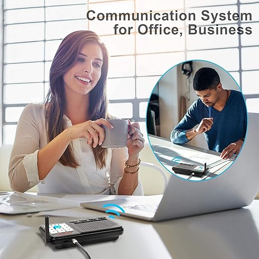 2 Way Wireless Intercom System for Home, 1/2 Mile Long Range, Hands Free Calling, Rechargeable, 120H Standby,Volume Control - Room to Room, Elderly Care, Indoor Outdoor,Use for Home Hospital Hote