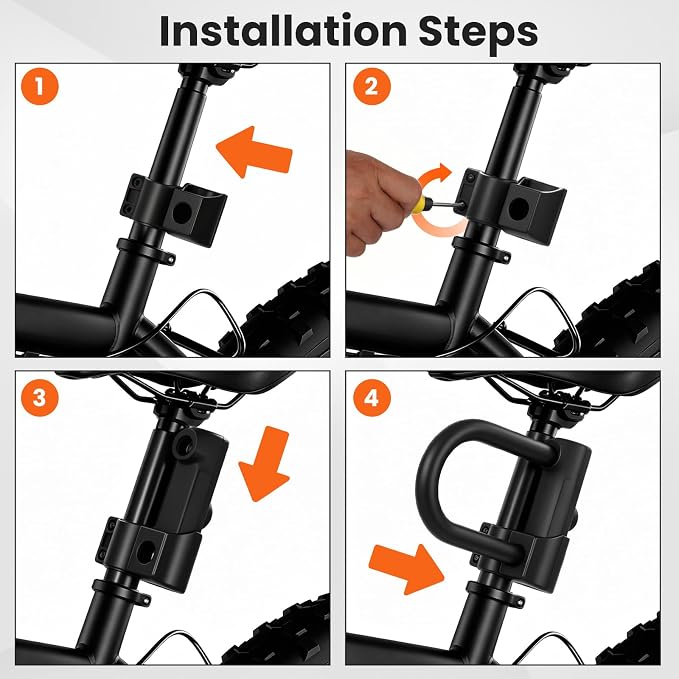 Bike Locks Heavy Duty Anti Theft,18mm Shackle High Security Bicycle U Lock with 2 Keys and Sturdy Mounting Bracket, Perfect for Electric Bike, Scooter, Motorcycle (U Lock with Cable, Large)