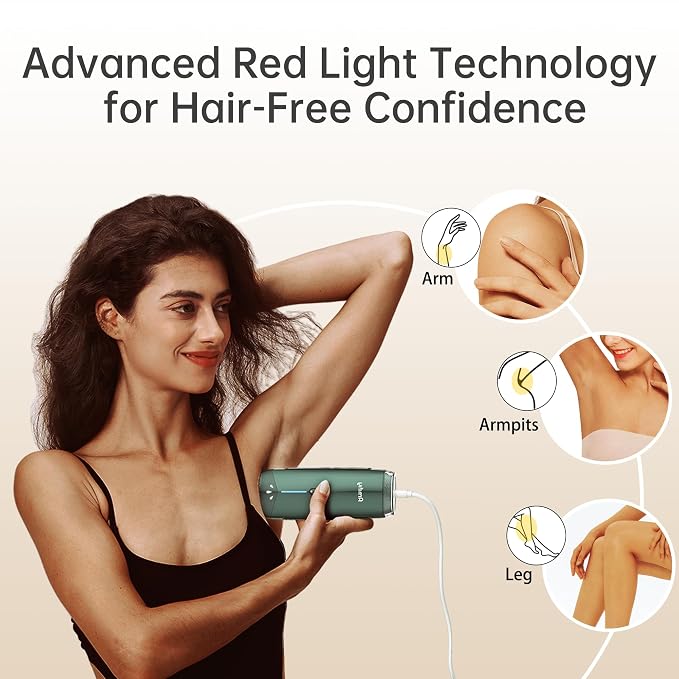Ice Cooling IPL Home Use Hair Removal Device, Laser Hair Removal Machine Painless Epilator for Women Men, 3 Energy Levels & 2 Modes, Face Body Use with Razor & Glasses