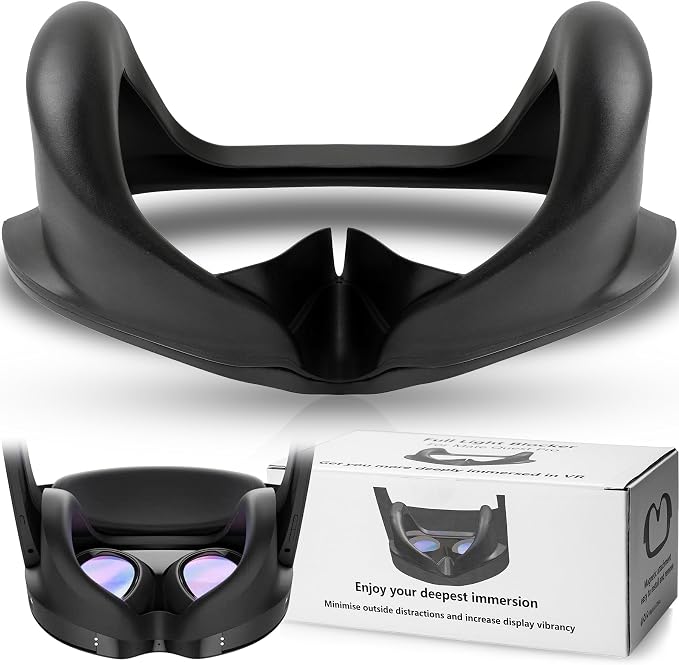 for Quest Pro Full Light Blocker,Silicone Facial Interface Magnetically attaches for VR Quest Pro Accessories