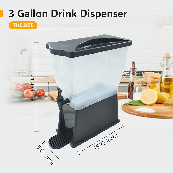 Cliva 3 Gallon Drink Dispensers,Beverage Dispenser For Home And Kitchen,Drink Dispensers For Parties,Juice Dispensers