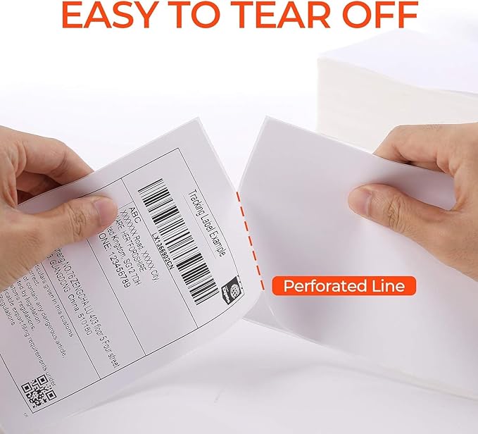 130B Bluetooth Thermal Label Printer+Thermal Direct Shipping Label (Pack of 500 4x6 Fan-Fold Labels)