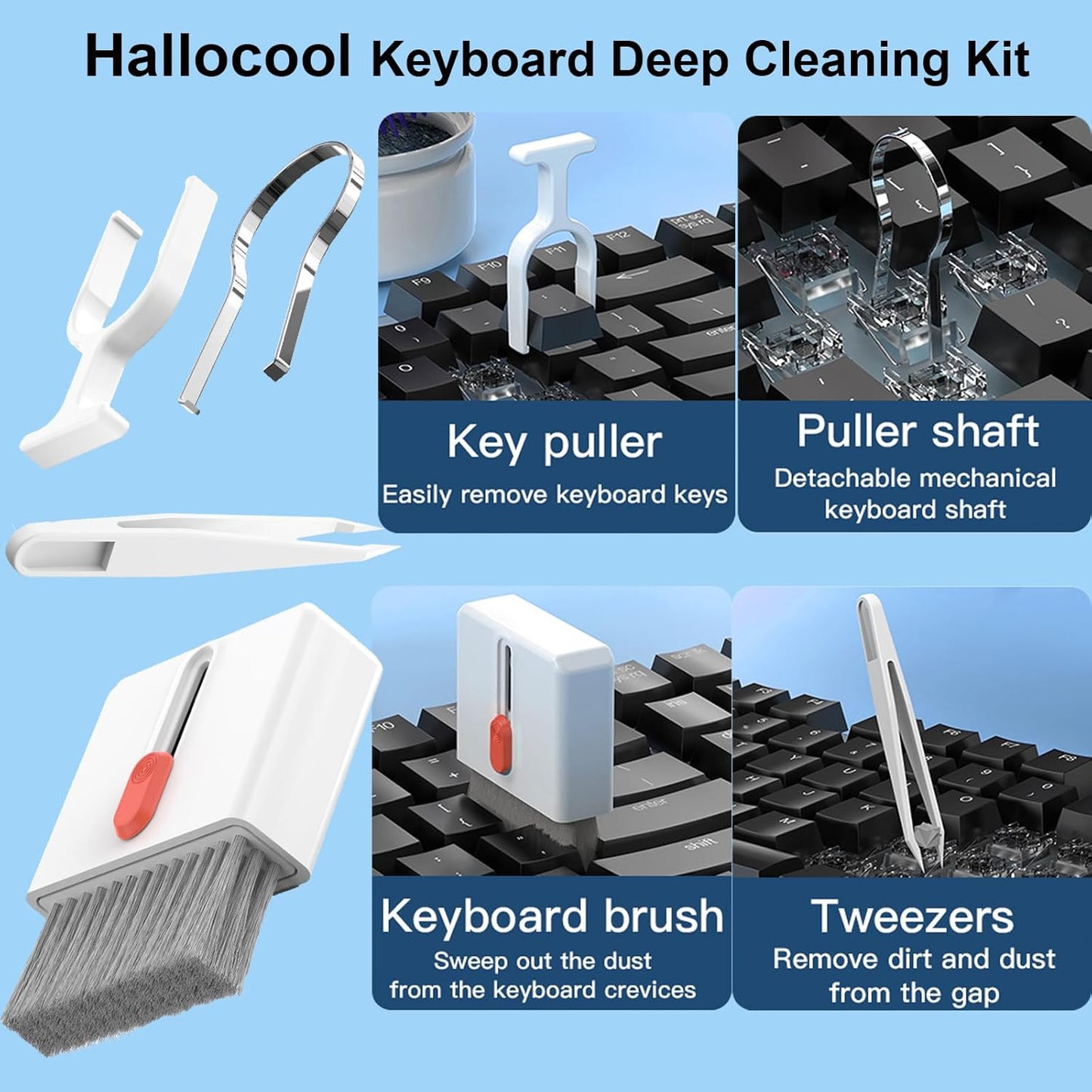 32 in 1 Multi-Functional Cleaning Kit for Electronics Devices, Mobile Phones, Computer, Monitor, Earbuds, Headphones, Laptop, Camera, Lens Portable White Electronic Cleaning Kit (Black)