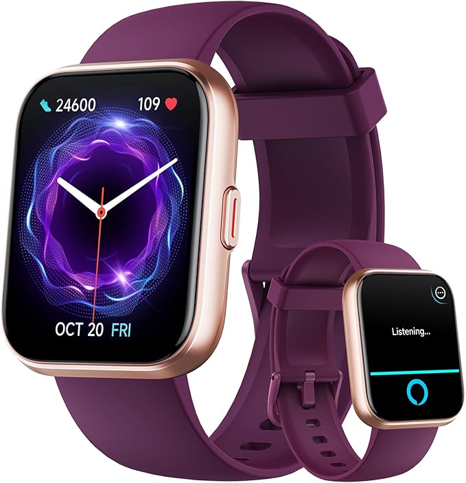 Smart Watches for Women, 1.85" HD Smart Watch for iPhone/Samsung/Android with Calls/Messages/Reminders, 3ATM 120+ Sport Modes Fitness Tracker Watch for Women with Heart Rate/Sleep/SpO2 Monitor, Alexa