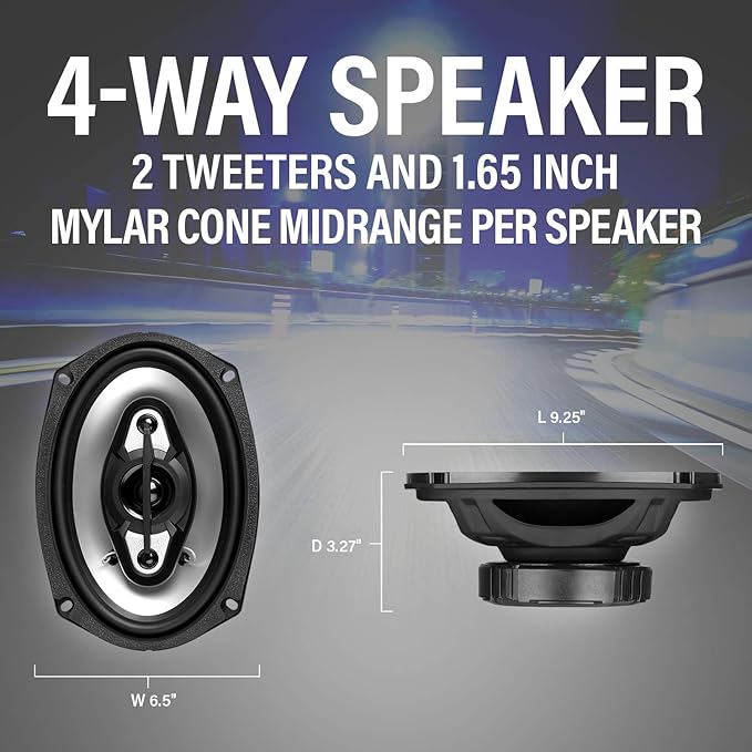 BOSS Audio Systems NX694 6 x 9 Inch Car Door Speakers - 800 Watts (per Pair), Coaxial, 4 Way, Full Range 4 Ohms, Sold in Pairs, Bocinas para Carro