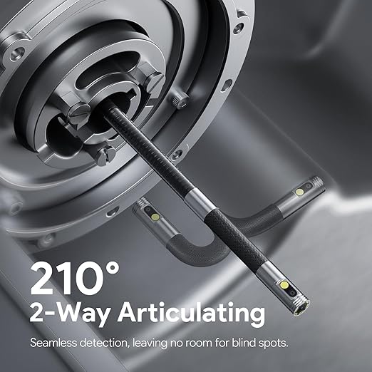 DEPSTECH 10FT Articulating Endoscope Camera with Light: Dual Lens Two-Way Articulated Industrial Borescope with 4.5" Screen and Snake Cable, Inspection Camera Automotive Tool for Wall, Pipe, Mechanic