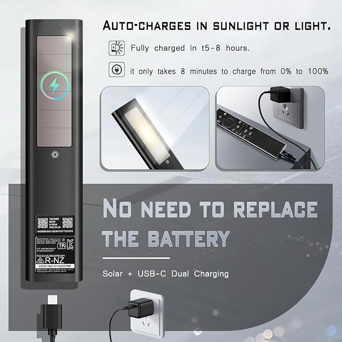 for Samsung Frame Smart TV Remote Replacement: Solar Powered USB-C Fast Charge, 6-12 Months Battery Life, Voice Bluetooth Controller Compatible with Samsung 2020-2025 Neo QLED 4K Smart TVs
