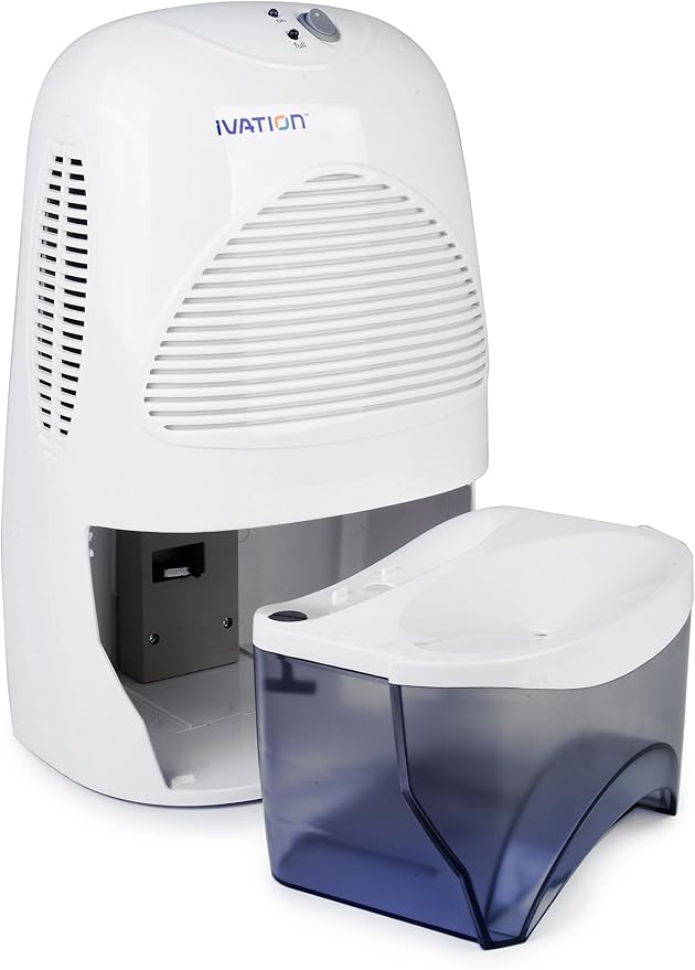 Ivation IVADM35 Powerful Mid-Size Thermo-Electric Dehumidifier - Quietly Gathers Up to 20 Ounces of Water Per Day - for Bath Room, Basement, Attic, Boats, Rv Ect - for Spaces Up to 2,200 Cubic Feet