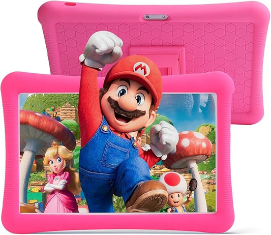 Kids Tablet, 10 inch Android for Kids, 4GB RAM 64GB ROM, 1280x800 IPS HD Touchscreen, Tablet with Parental Control, Kid Software Pre-Installed, WiFi, Bluetooth,(Pink)...…