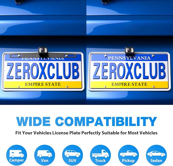 ZEROXCLUB Wired Backup Camera Kit with 7" Monitor, HD 1080P Display for Car Truck/Pickup/SUV/Van/RV, Night Vision Rear View Camera IP69 Waterproof-B7