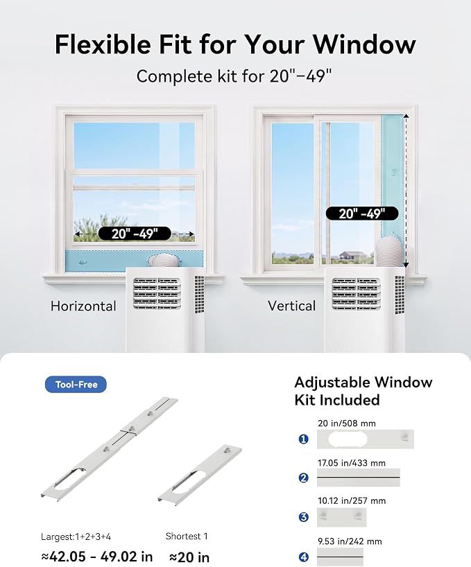 Feelfunn 10,000 BTU Portable Air Conditioner - Cools 450 Sq. Ft., 3-in-1 Portable AC Unit with Cool/Fan/Dehumidifier/Sleep, Quiet AC with LED Display, Remote & 24H Timer, for Bedroom, Dorm, Apartment