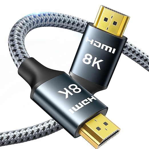 ARISKEEN 8K HDMI Cable 23 FT, 48Gbps High Speed HDMI 2.1 Cable, 8K 60Hz, 4K 120Hz 144Hz Braided HDMI Cord - 23 Feet