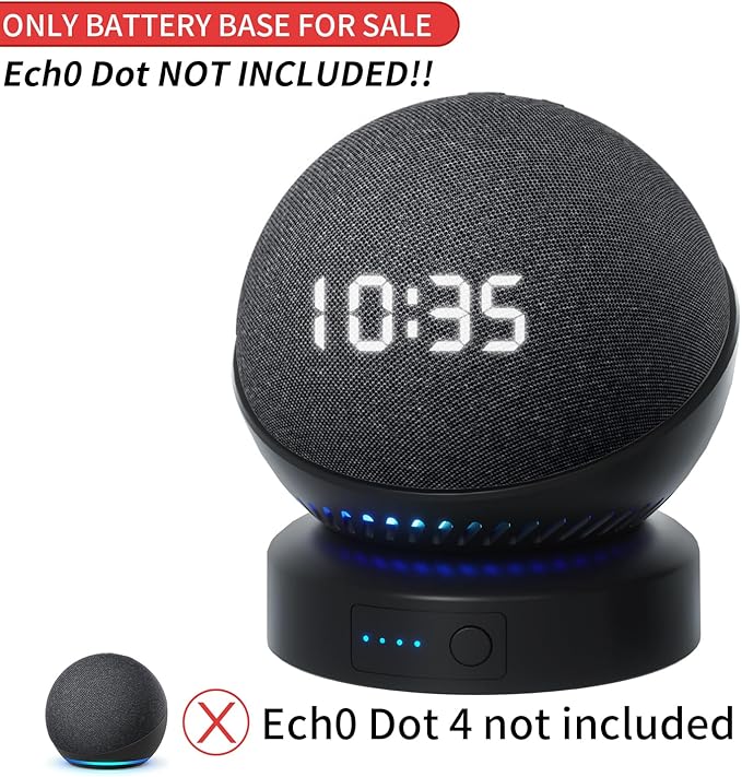 Battery Base for Echo dot 5th Generation Portable Echo Dot 4th Generation and Homepod Mini Battery Stand Accessories， not Including the Speaker(White)
