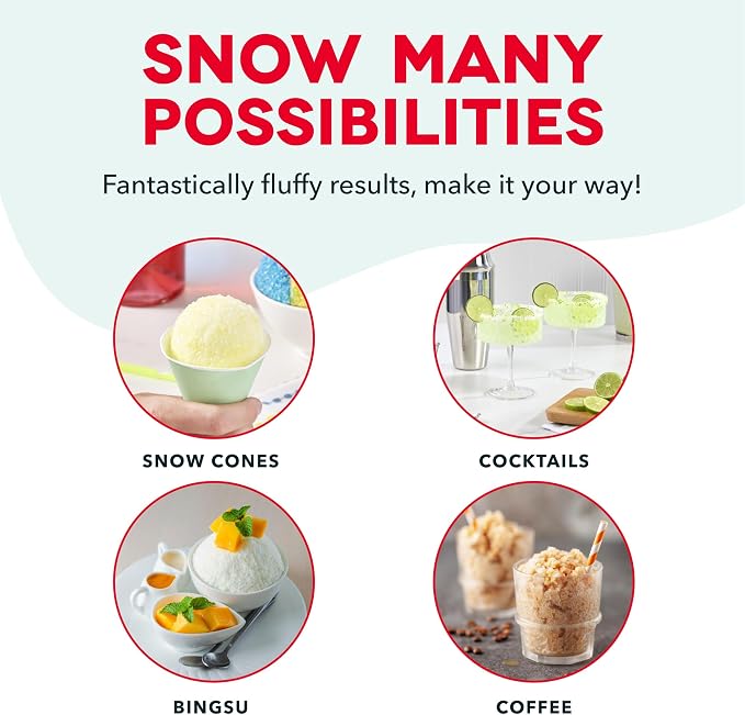 Dash Pro Shaved Ice Machine — Snow Cone Maker with Adjustable Blade for Fluffy Frozen Treats at home — Countertop Ice Shaver, 2 Freezer Containers & Recipe Guide