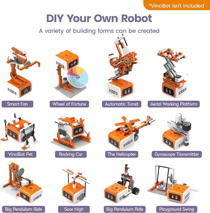 Vincibot Coding Robot with Creator Kit and Inventor Kit for Kids 8-12