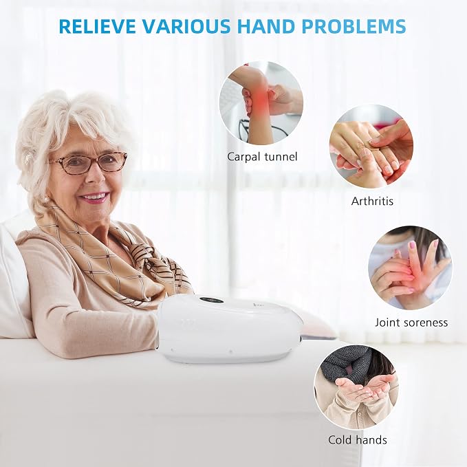 COMFIER Hand Massager with Heat and Compression, Cordless Hand Massager for Arthritis and Carpal Tunnel, Gifts for Mom, Dads, Women and Men