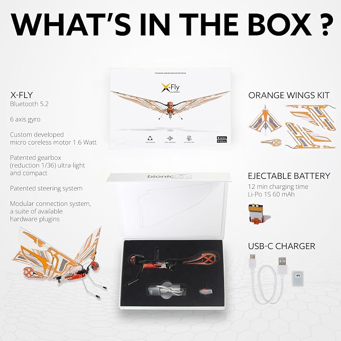 X-Fly Bionic Bird - sensor assisted ornithopter drone | RC & smartphone controlled for iOS & Android| Easy to fly with Autopilot & 6-Axis Gyro Stabilizer | next-gen flapping wings | For pilots & beginners