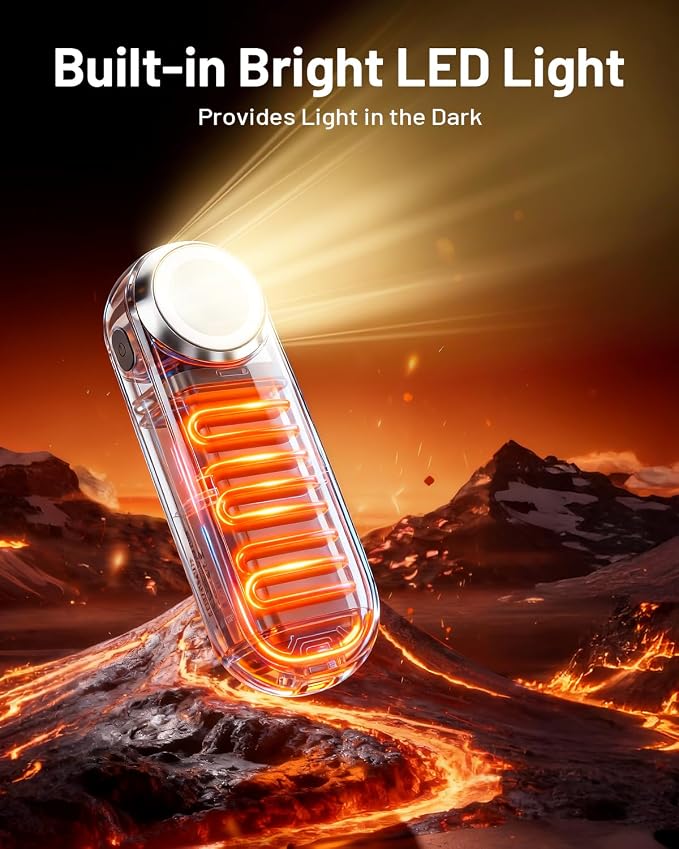 Rechargeable Hand Warmers 2 Pack - Magnetic AI Electric Hot Hands with LED Light, 3 Heat Settings Double Sided, 15H Battery Life, Portable Electric Heater for Outdoor，Hunting Camping ， Christmas Gifts