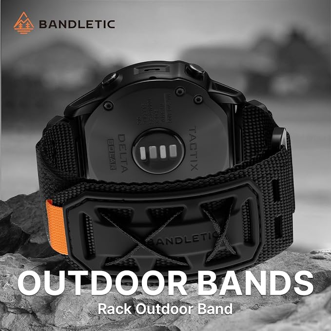 Bandletic Compatible with Garmin Fenix 8 51mm Watch Band - 26mm Quick Fit Nylon Strap Replacement for Fenix 7X 6X Pro/5X Plus/3 HR/Instinct 2X Solar 3 50mm/Enduro/Tactix/Epix Pro 2/Quatix 8 51mm/D2