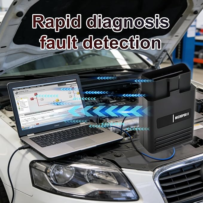 MicroPOD II V17.04.27 Professional Diagnostic & Programming Scanner Tool for Chrysler Dodge Jeep Fiat Up to 2016 with DRBIII Compatible, Multi-Language OBD2 Support