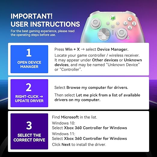 MOJHON Rainbow 3 Wireless Controller 2000Hz Polling Rate Capacitive Joystick 16 Mechanical Keys 14 Custom RGB Lights 6-Axis Gyro Sensor Switchable Hall/Micro-switch Trigger 3.5mm Audio Jack Gamepad for PC/Switch2/iOS/Android