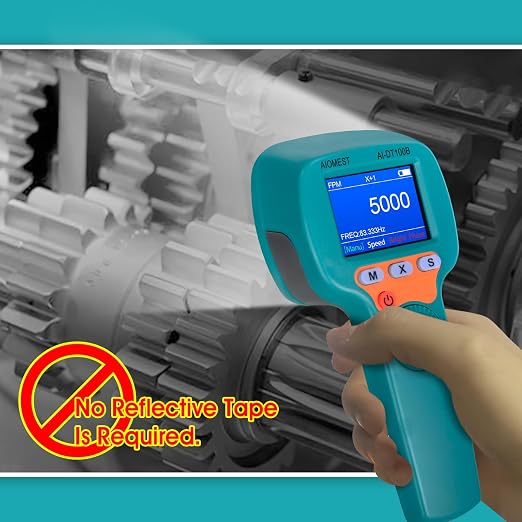 Digital LED Stroboscope High Illuminance 1500LUX Measuring 60~999,999 RPM/Hz,Non-Contact Tachometer Adjustable Strobe Light Timing Speedometer Rechargeable for HVAC Motor Engine Speed Tester | 0.001% High Accuracy, Freeze Motion in Real-Time, Adjustabl...