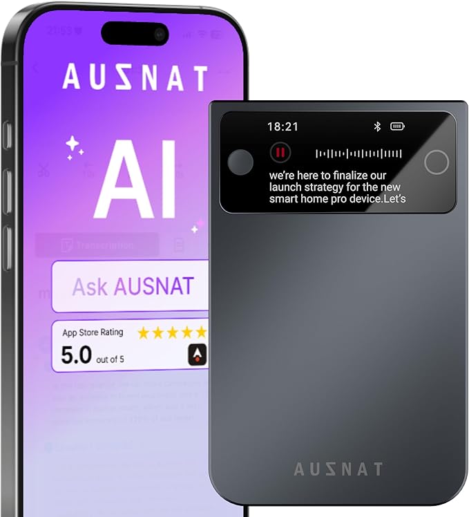 Note Pro AI Voice Recorder with Live Transcription Display | AI Transcribe & Summarize, APP Control, Supports 250 Languages, Note Taker for Meetings & Calls, Case Included