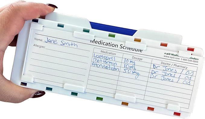 e-Pill 6 Times a Day 7 Day Weekly Pill Organizer – Large Capacity Rainbow Multicolor Pill Box for Vitamins & Medications