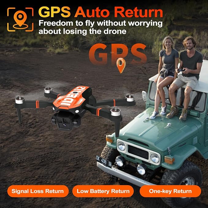 LE-IDEA GPS Drone with Camera for Adults, IDEA12GPS Drone with Camera 4K | Brushless Motor, Auto Return Home, Follow Me, Foldable, RC Quadcopter for Beginners Foldable Toys Gifts, Under 249g
