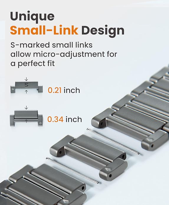 Titanium Band Compatible with Apple Watch Ultra 3/2/1 49mm Band for Men & Series 11/10 46mm, Grade 5 Titanium with DLC Coating for Ultra 3 Watch Band, Easy-Adjust Metal Band & Butterfly Clasp