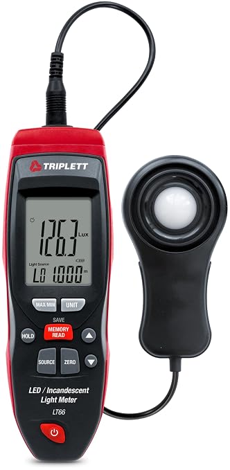 Triplett LT66 Digital LED/Incandescent Light Meter, up to 40,000 Fc