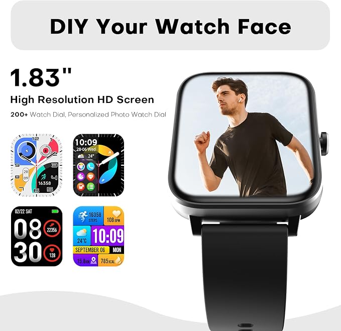 Fitness Trackers Watch with 24/7 Heart Rate Monitor, Activity Tracker with Pedometer, Calorie & Step Counter, Sleep Monitor - IP68 Waterproof Smart Watches for Women Men, Android & iPhone