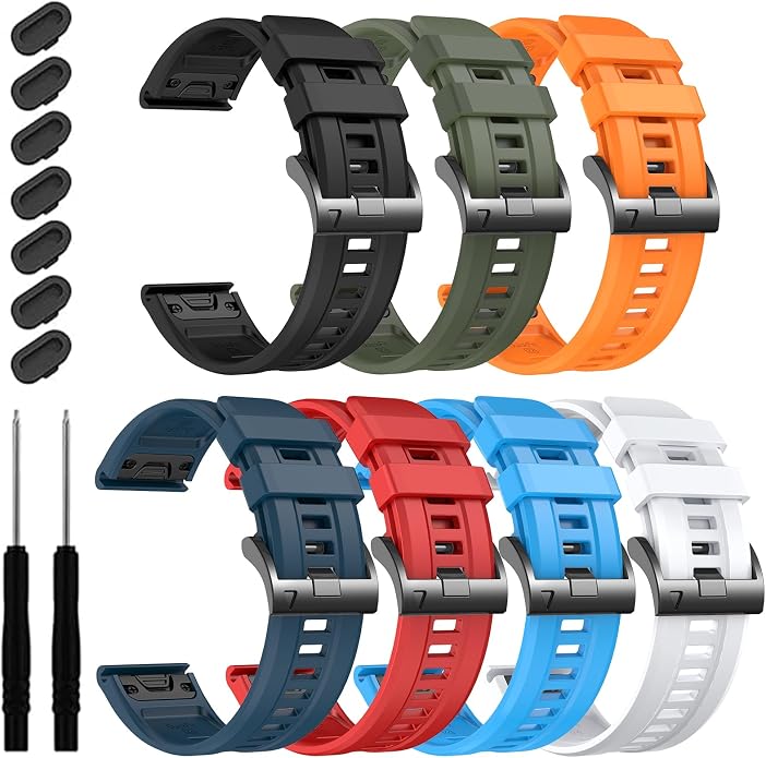 EZMVZKU 26mm Easyfit Straps for Garmin Fenix 8 AMOLED/8 Pro 51mm/7X/7XPro Sapphire Solar Watchands Replacement for Fenix 6X/6X Pro/5X/5X Plus/Enduro 3/2/Quatix 8/epix Pro/Descent Mk3i/Tactix 8 51mm