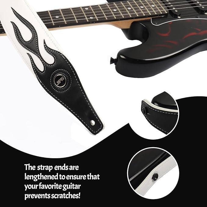 Handmade Retro Embossed Guitar Strap Super Soft Cowhide Leather Belt for Electric Acoustic Guitar Bass Guitarra Gig