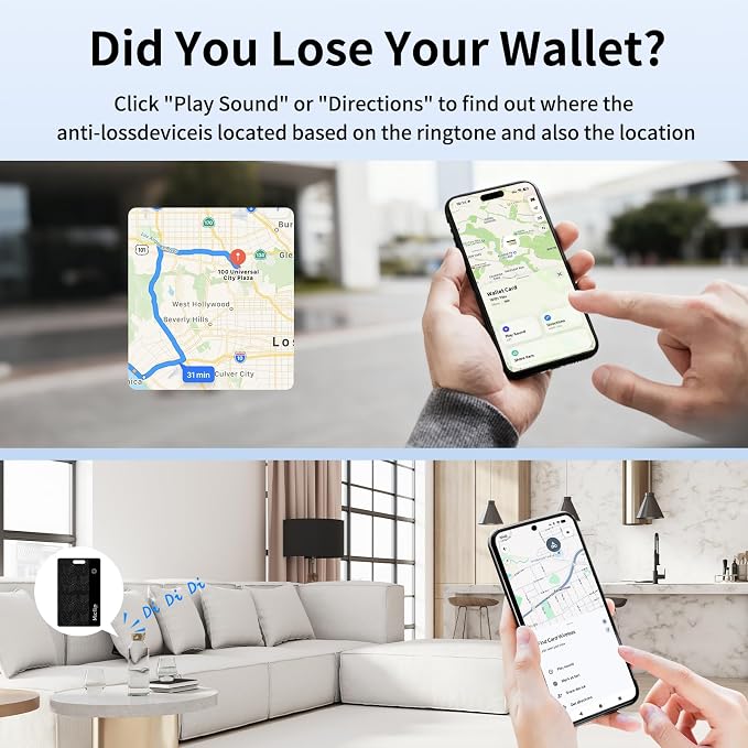 Wallet Tracker Card (iOS Only) Apple MFi Certified Bluetooth Tracker Card, 0.07in Rechargeable Smart Tracking Card Work with Apple Find My, Keys, Luggage Tags, Bags, Passports, Purse(2 Pack)