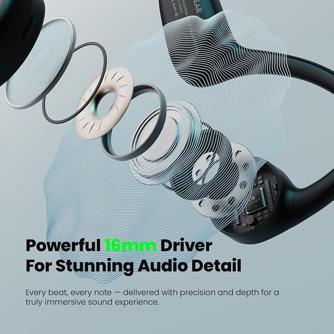 Bone Conduction Headphones,Bluetooth V6.0 Bone Conduction Earbuds with Mic,Open Ear Headphones 12Hrs Playtime,Wireless IPX5 Waterproof Sport Headphone for Running,Walking,Cycling,Gym（black）