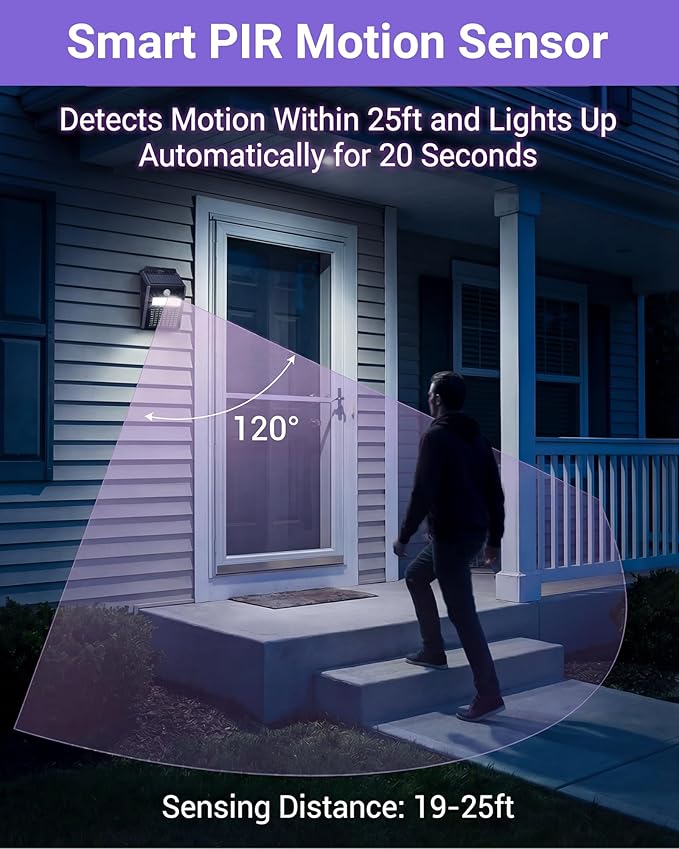 Solar Bug Zapper Outdoor - 2-in-1 Waterproof Cordless Mosquito Zapper with 3 Modes, Motion Sensor Light & UV Light, Rechargeable Mosquito Killer Lamp for Patio Yard Garden (Black)