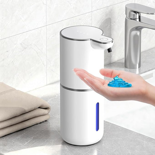 Automatic Touchless Soap Dispenser, 380ml Large Capacity, 4 Adjustable Levels, Wall Mount or Countertop, IPX5 Waterproof, USB-C Rechargeable, for Bathroom & Kitchen