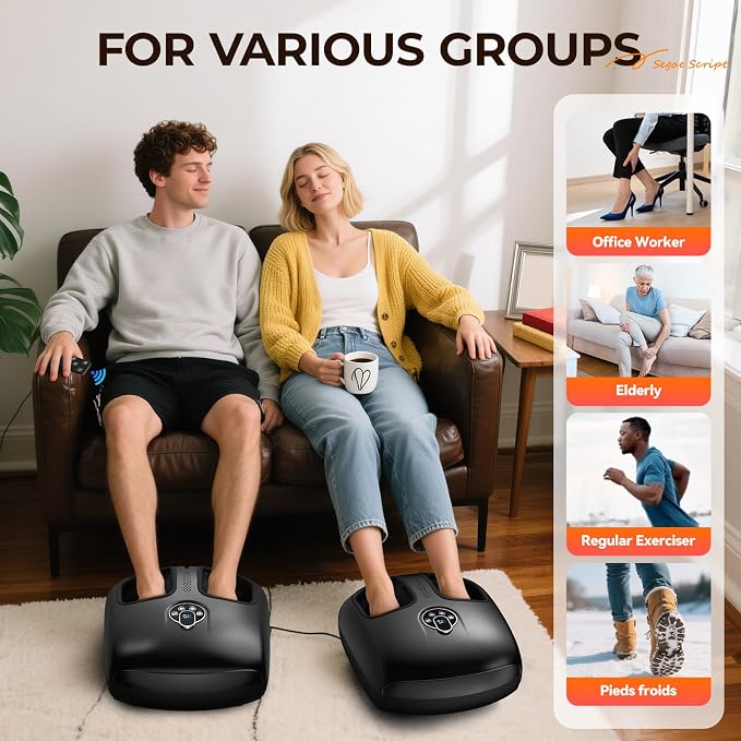 Foot Massager with Heat, 4 Modes & Vibration & Compression & Rolling for Feet Toes Relief, Electric Shiatsu Foot Massager with Remote, Fits Up to Men's Size 13, Gift for Women Men Father's Day